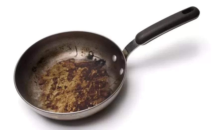 A burnt pan