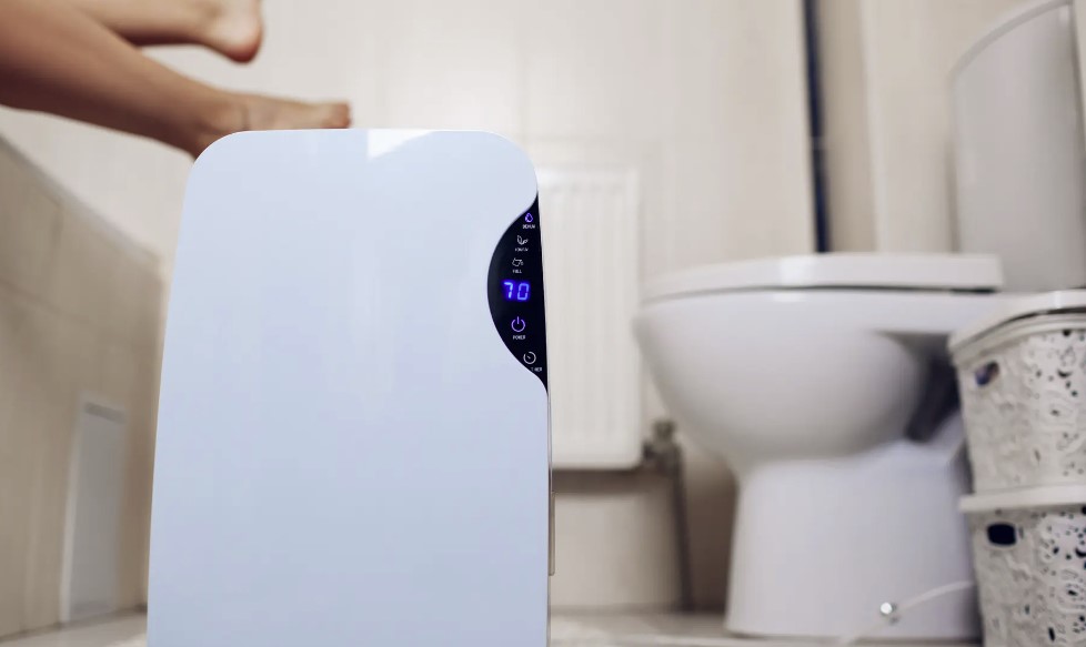 Air purifier in a bathroom