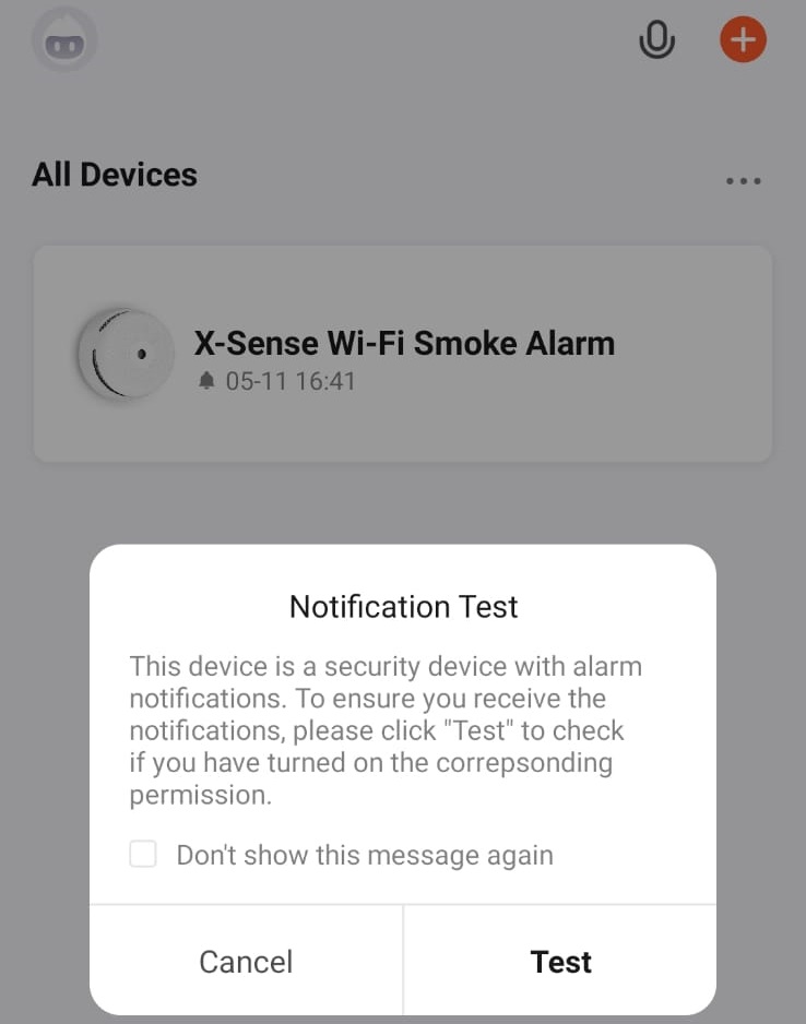Test X-Sense smoke detector on the Tuya app