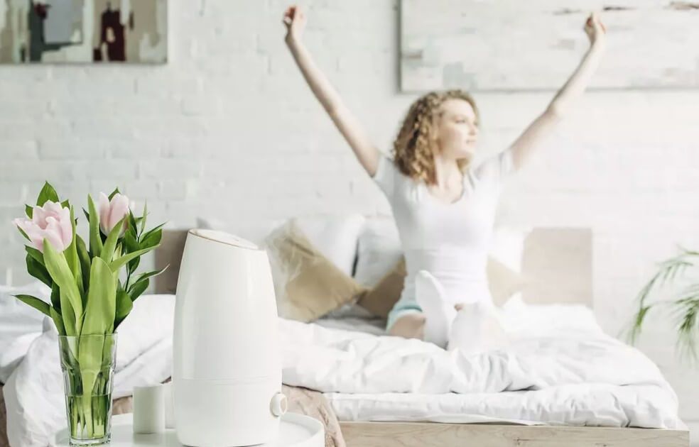 humidifier in a bedroom