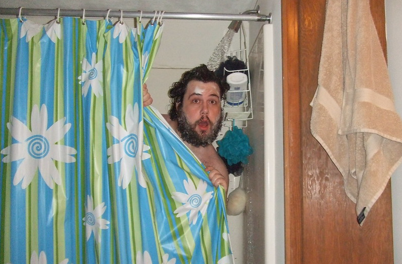 plastic shower curtain